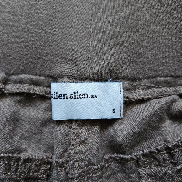 Allen Allen Linen Pants Womens Size S Brown Wide Leg Pull On Stretch Waistband - Picture 3 of 5